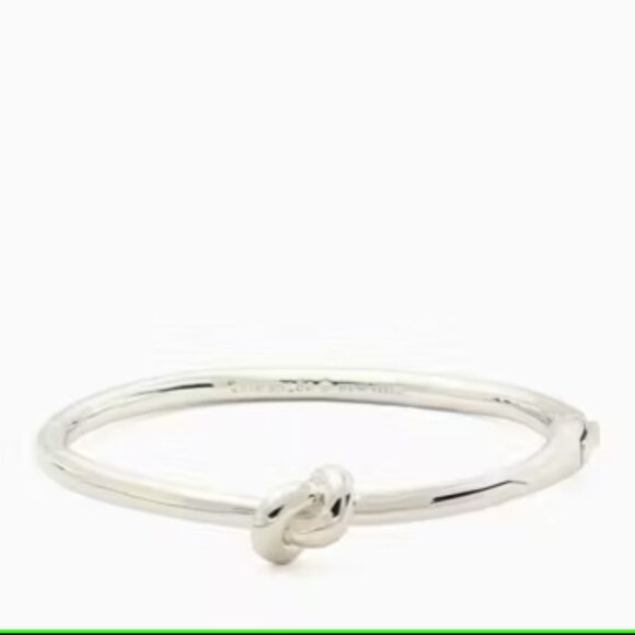 Kate Spade New York Silver Tone Sailor's Knot Hinge Bangle Silver MSRP $79 NEW - Picture 2 of 7